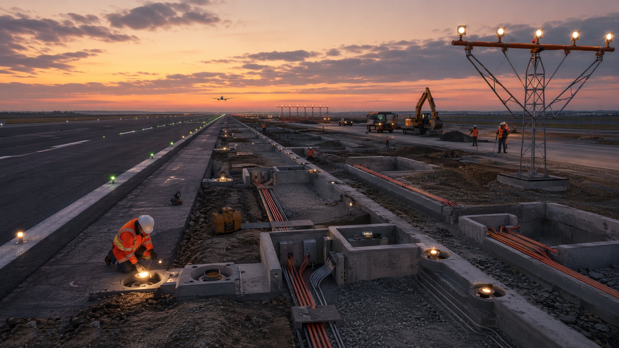 Airfield Ground Lighting & Navigational Aids — construction process cover