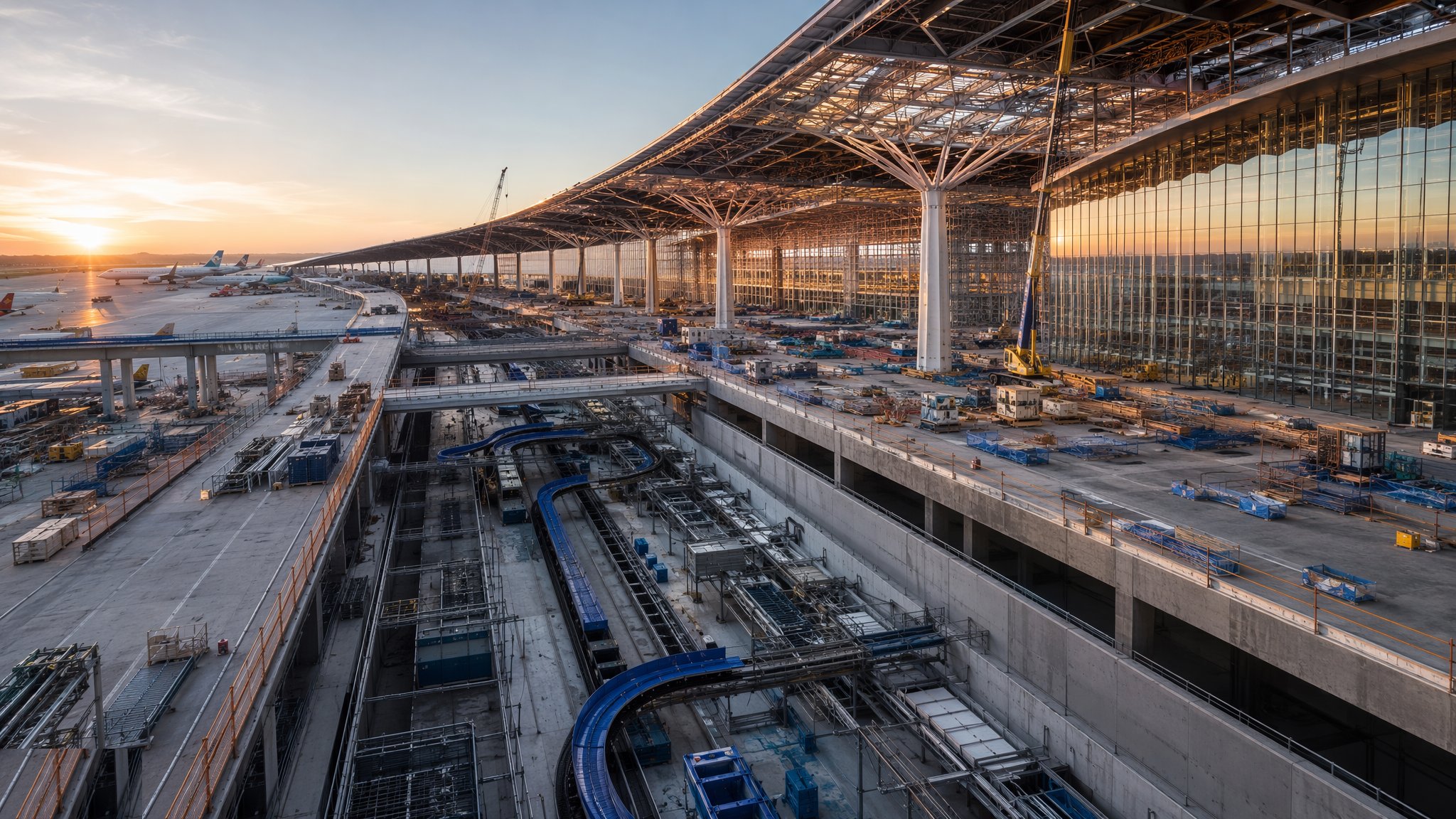Airport Terminal Construction — construction process cover