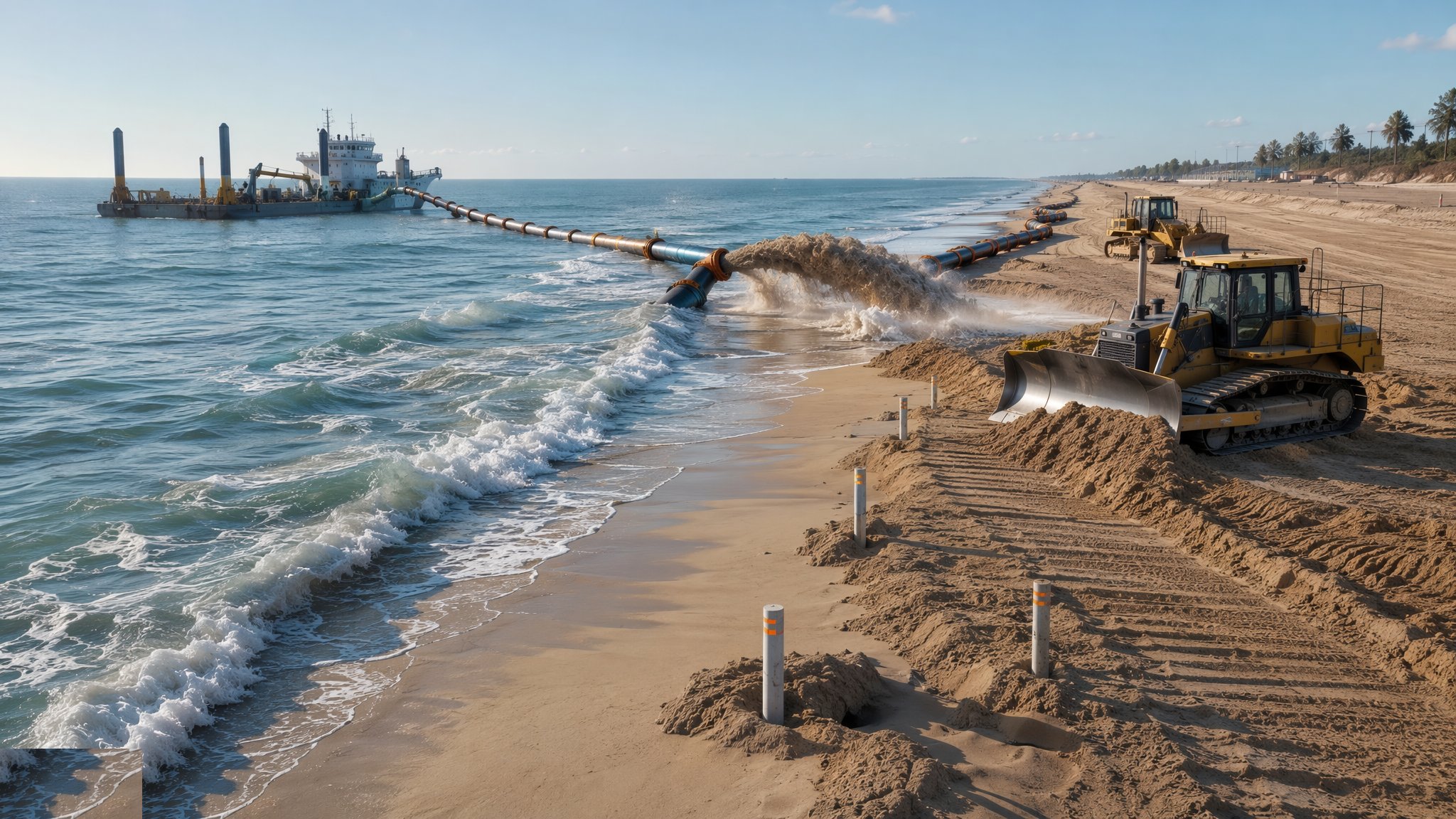Beach Management & Nourishment — construction process cover