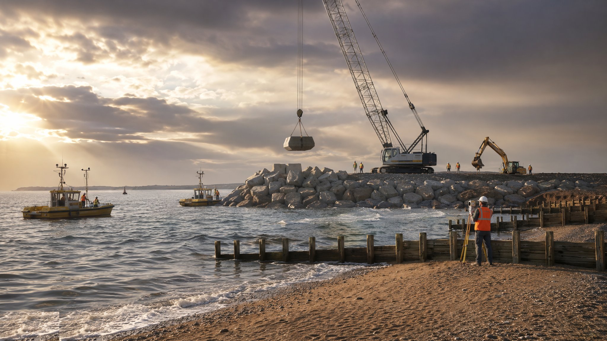 Breakwaters & Groynes — construction process cover