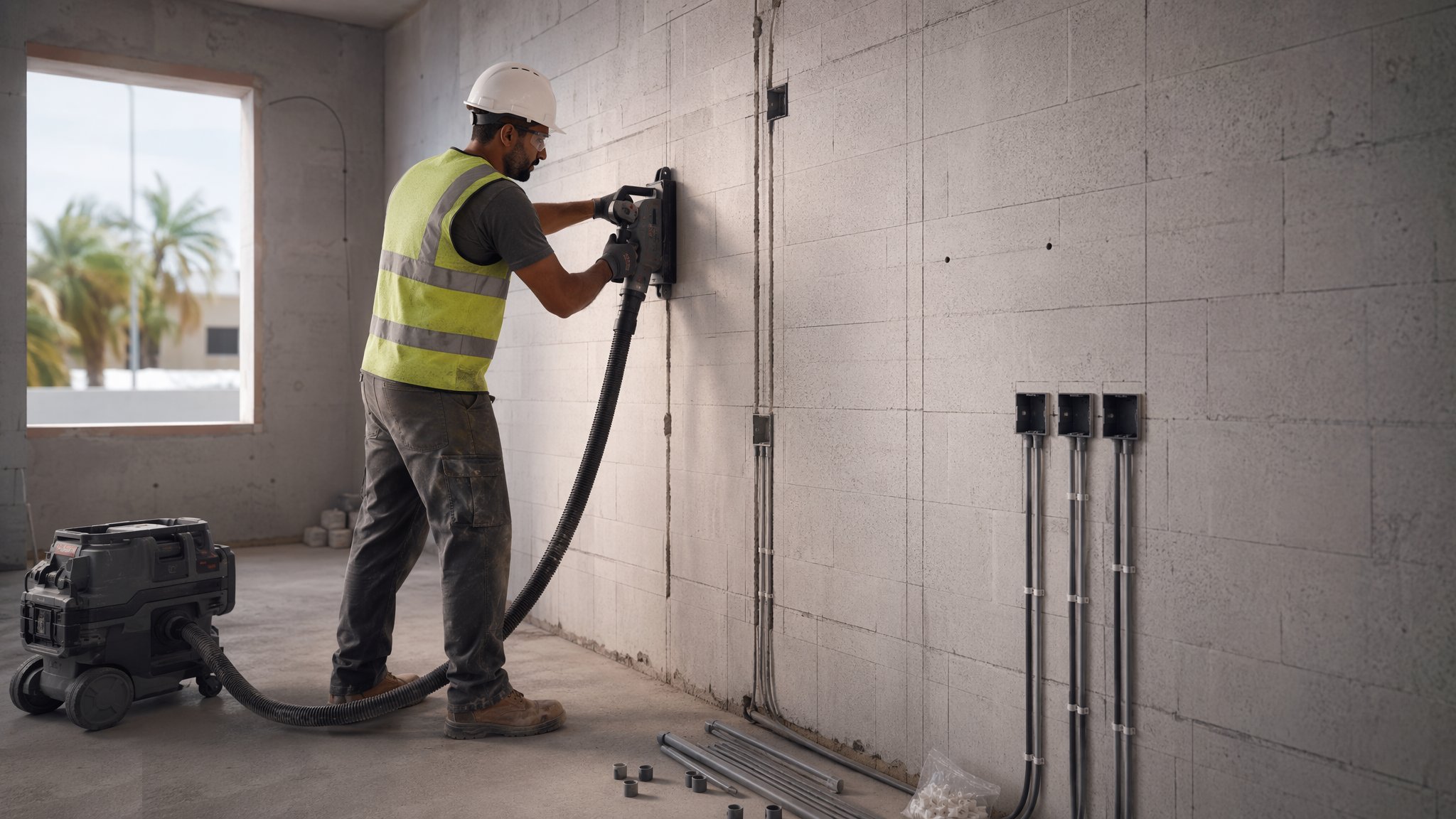 Chasing & First-Fix Cutting for Services — construction process cover