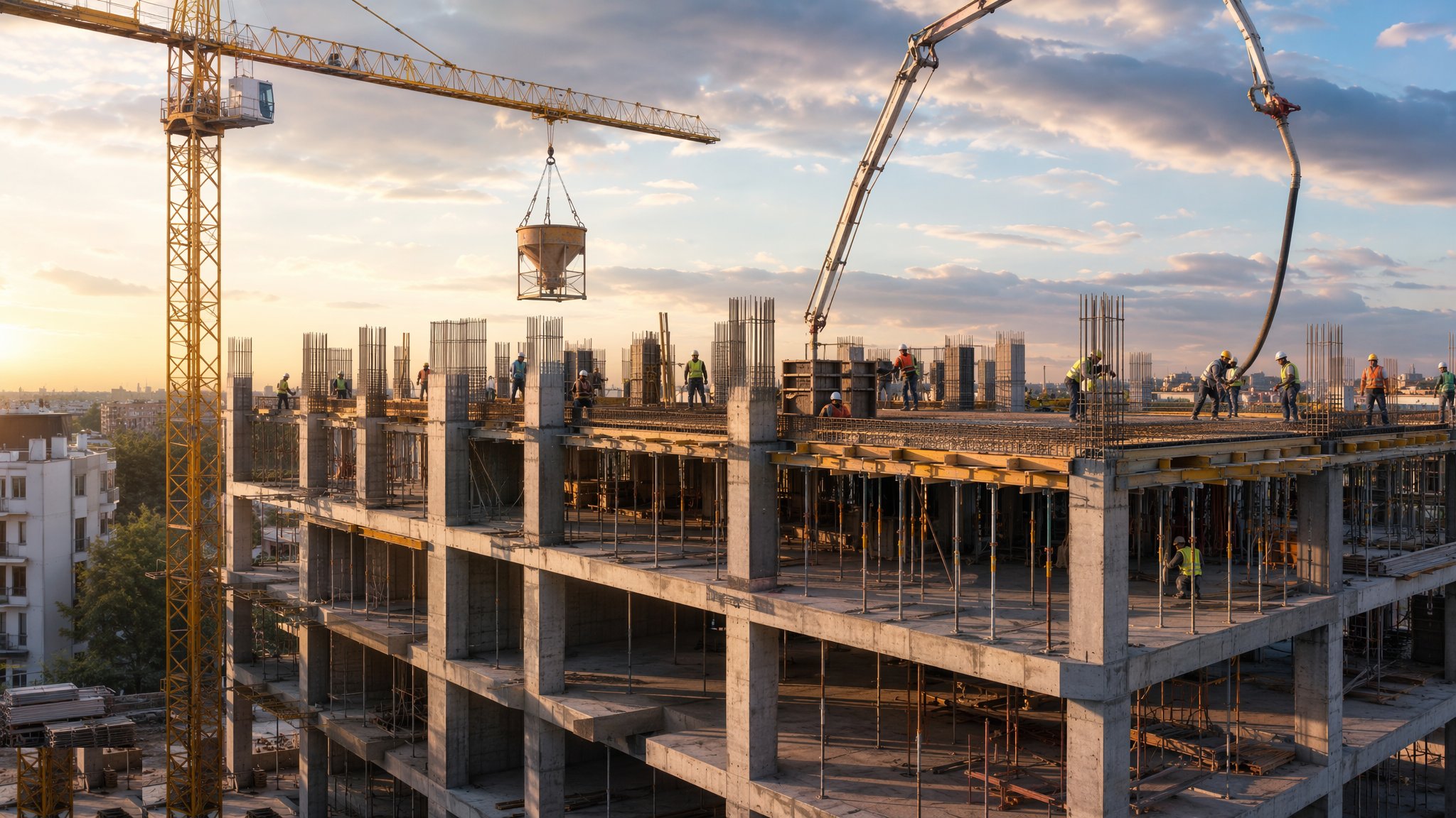Concrete Frame Construction — construction process cover