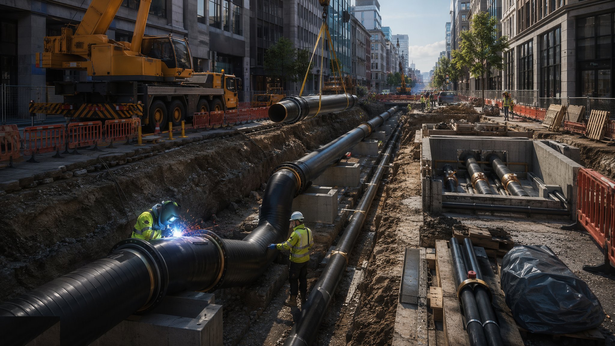 District Heating & Cooling Networks — construction process cover
