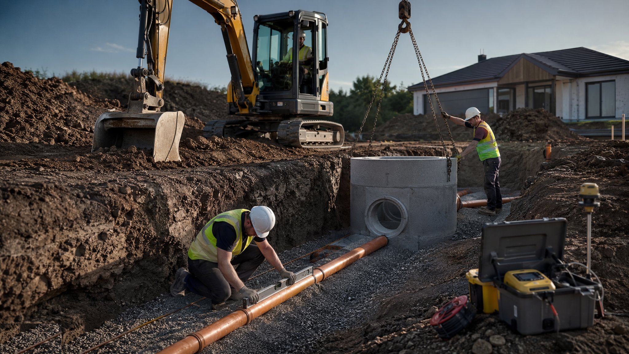Below-Ground Drainage Installation — construction process cover