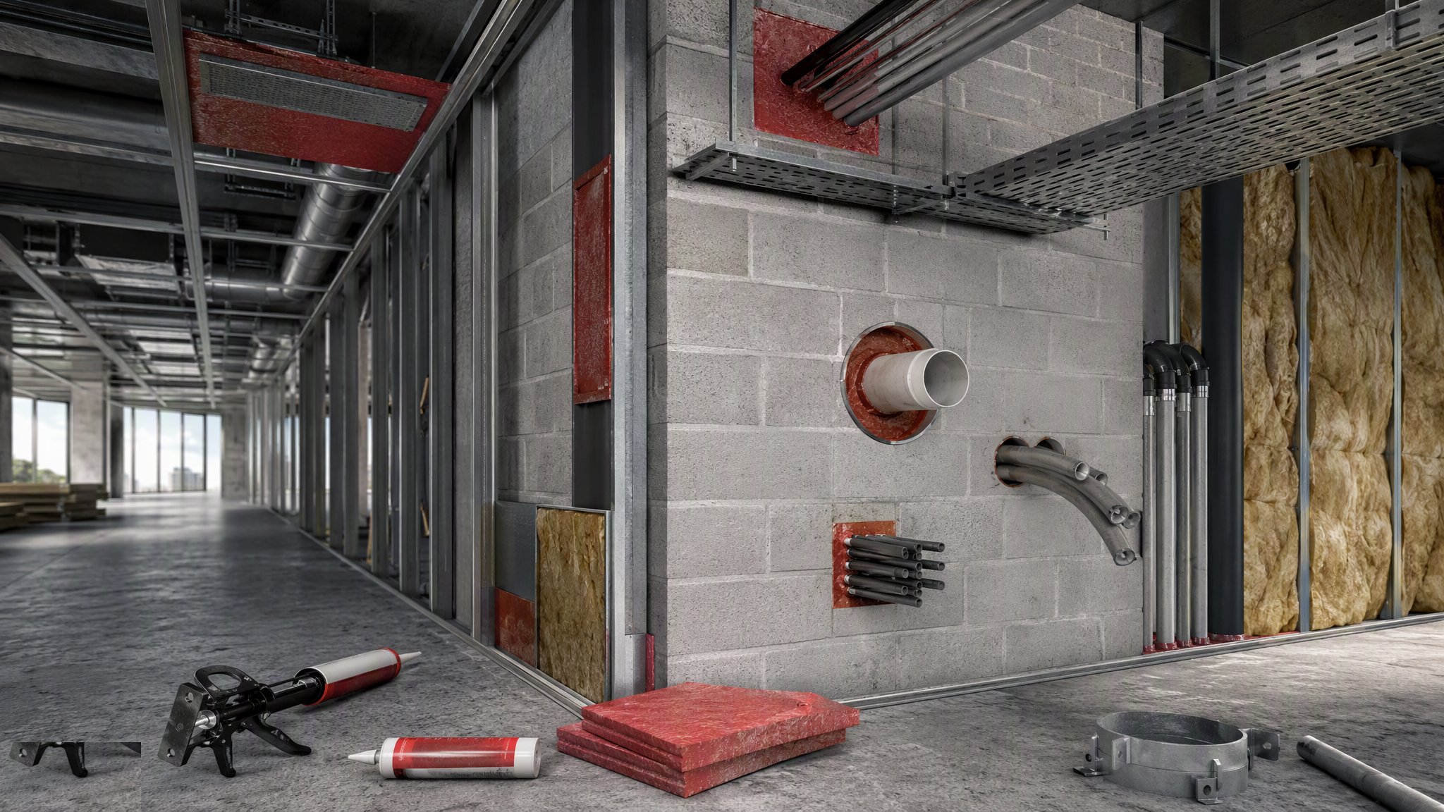Firestopping and Passive Fire Protection — construction process cover