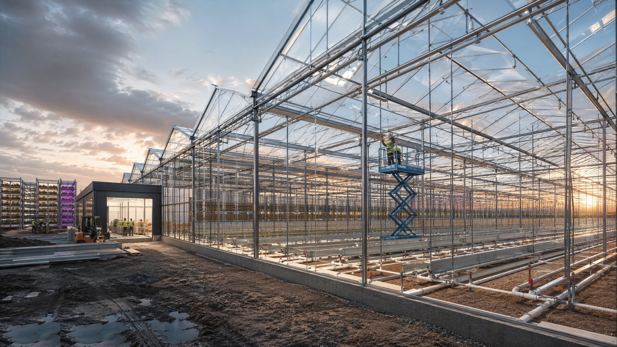 Glasshouses & Vertical Farms — construction process cover