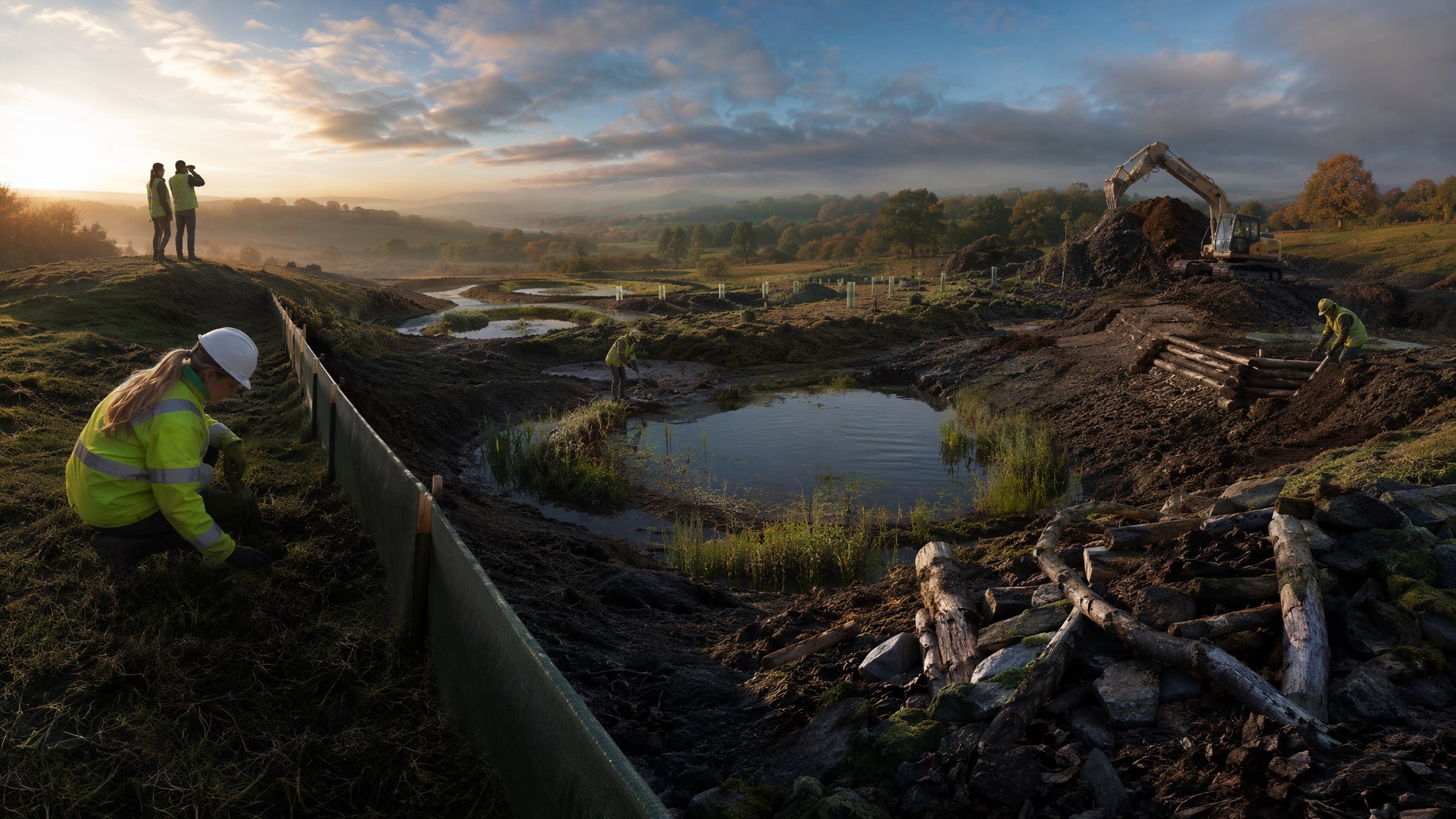 Habitat Creation & Environmental Mitigation — construction process cover
