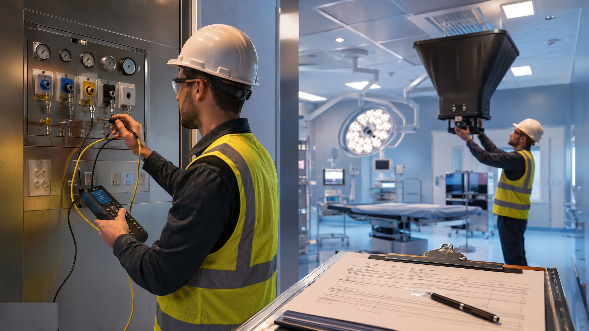 Healthcare Commissioning & Validation — construction process cover