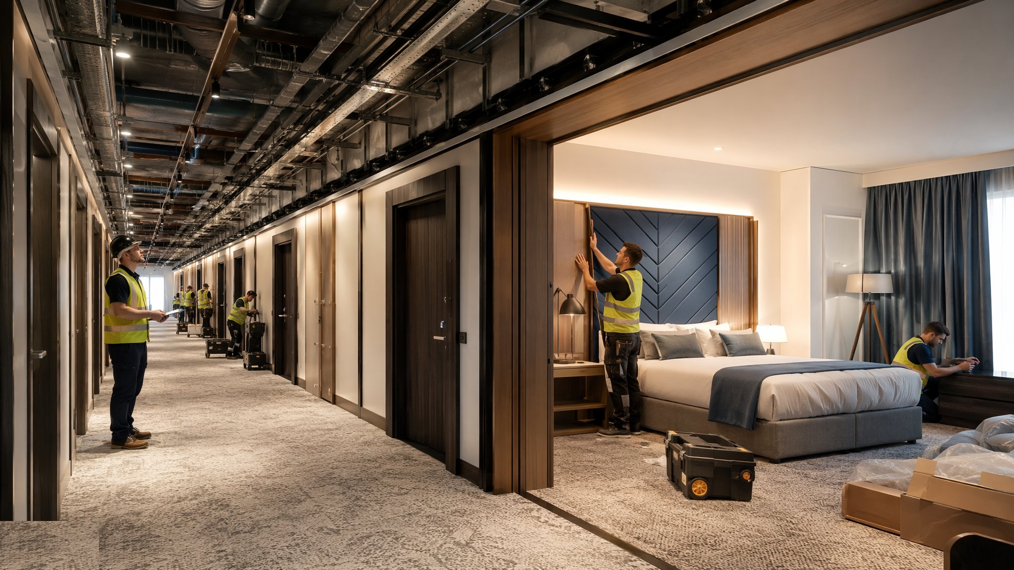 Hotel Bedroom Fit-Out & FF&E — construction process cover