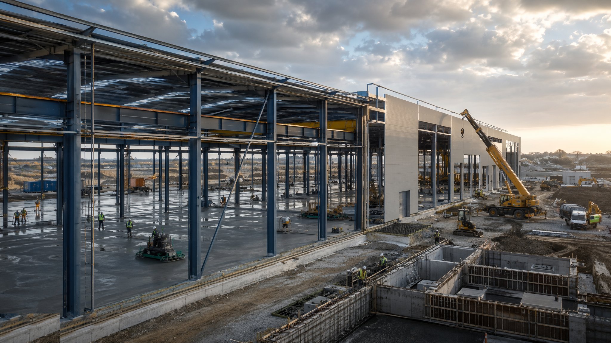 Factories & Production Buildings — construction process cover