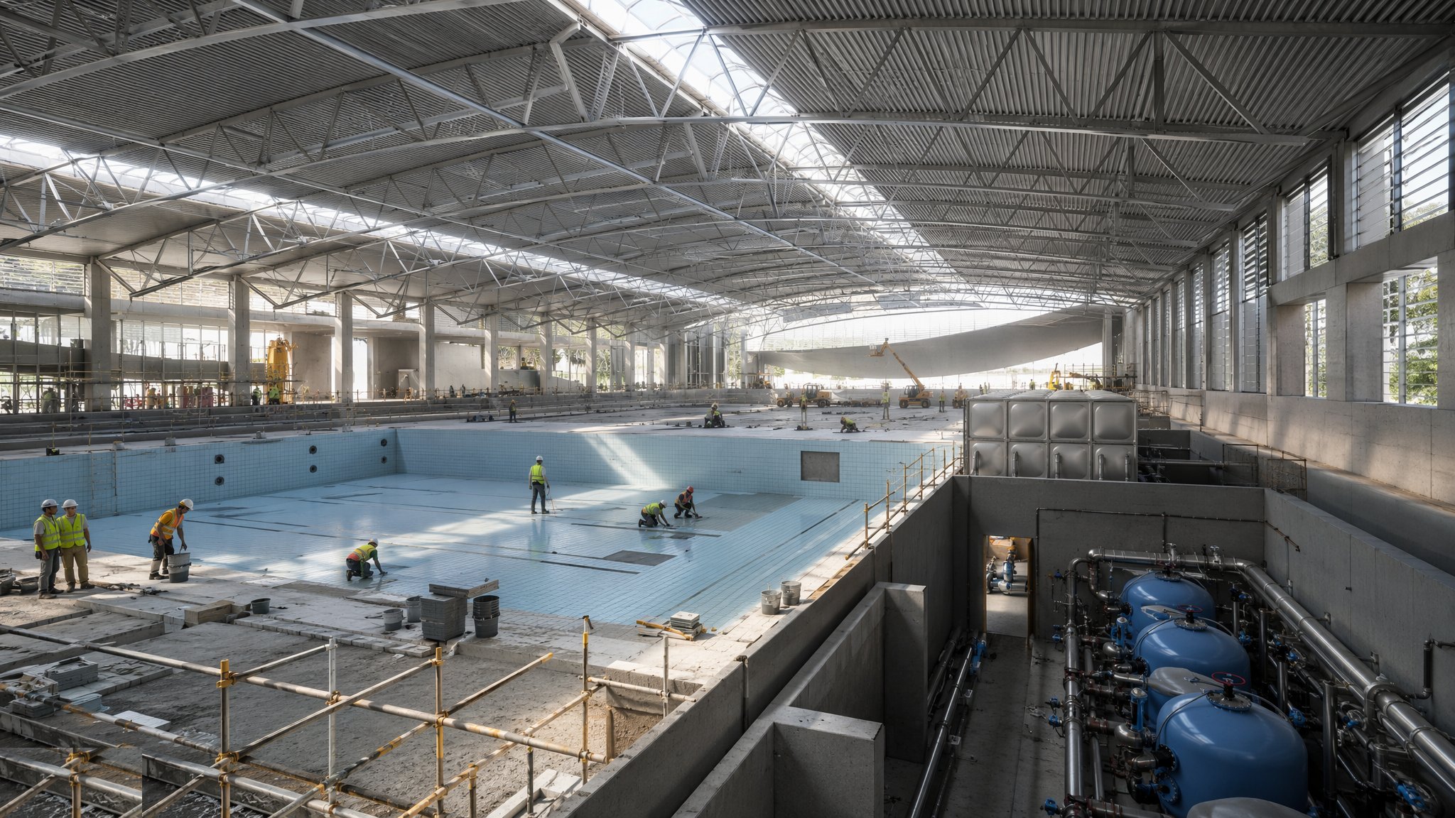 Leisure Centres & Swimming Pools — construction process cover