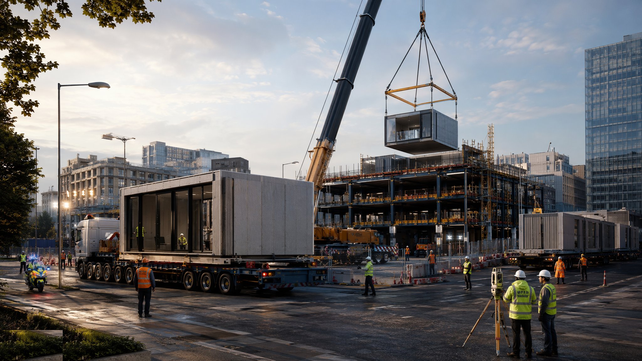 Off-Site Logistics, Craneage and Tolerance — construction process cover