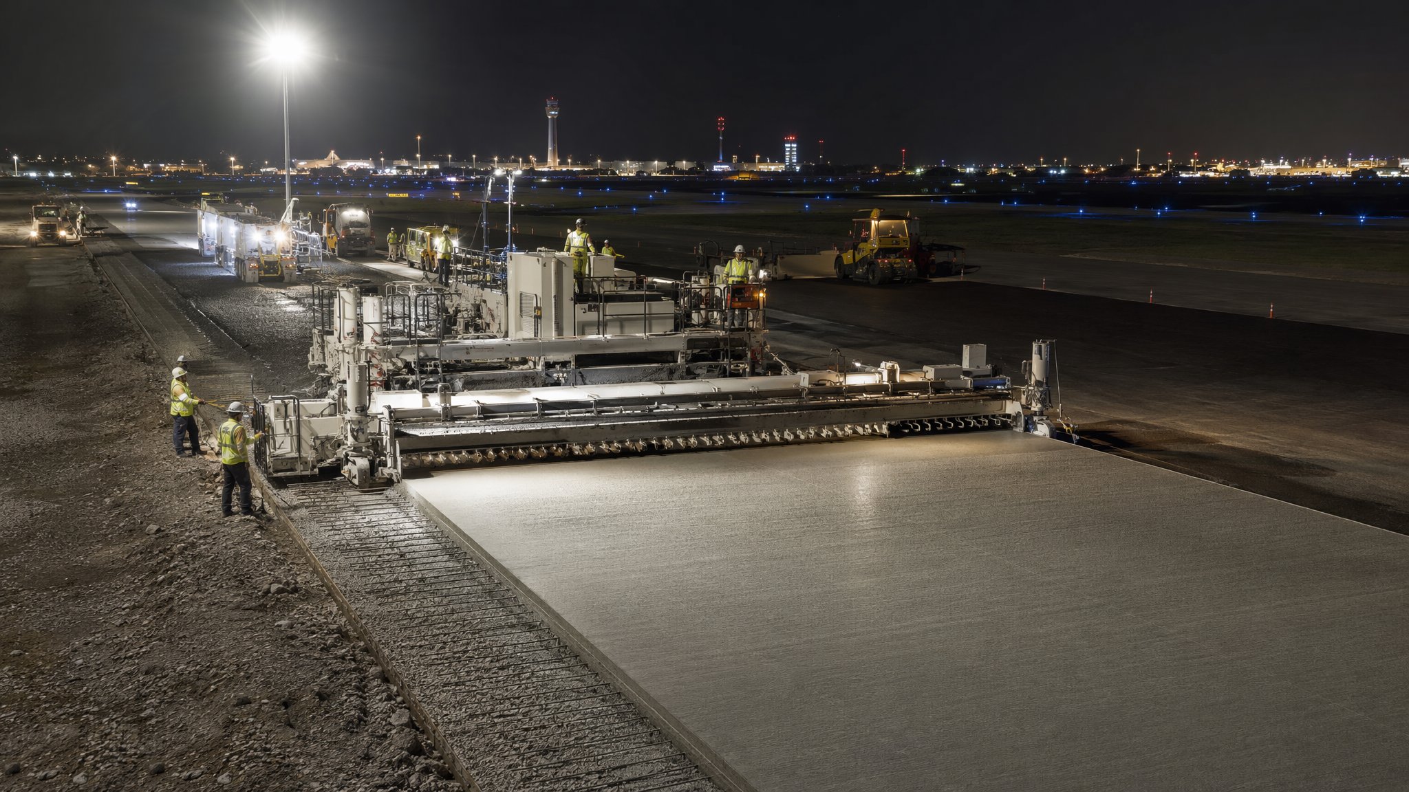 Runway & Taxiway Pavement Construction — construction process cover