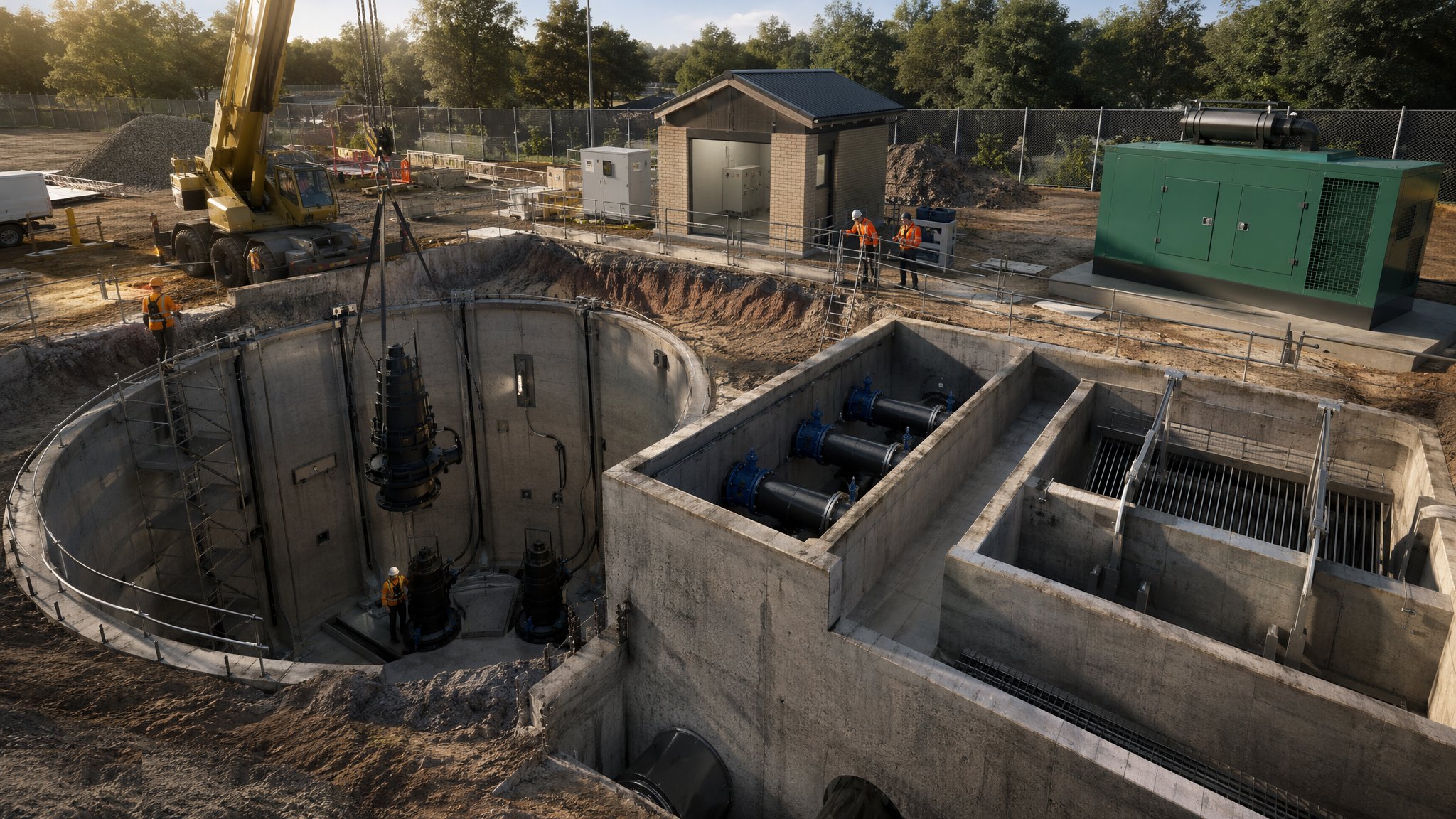 Sewage Pumping Stations & CSOs — construction process cover