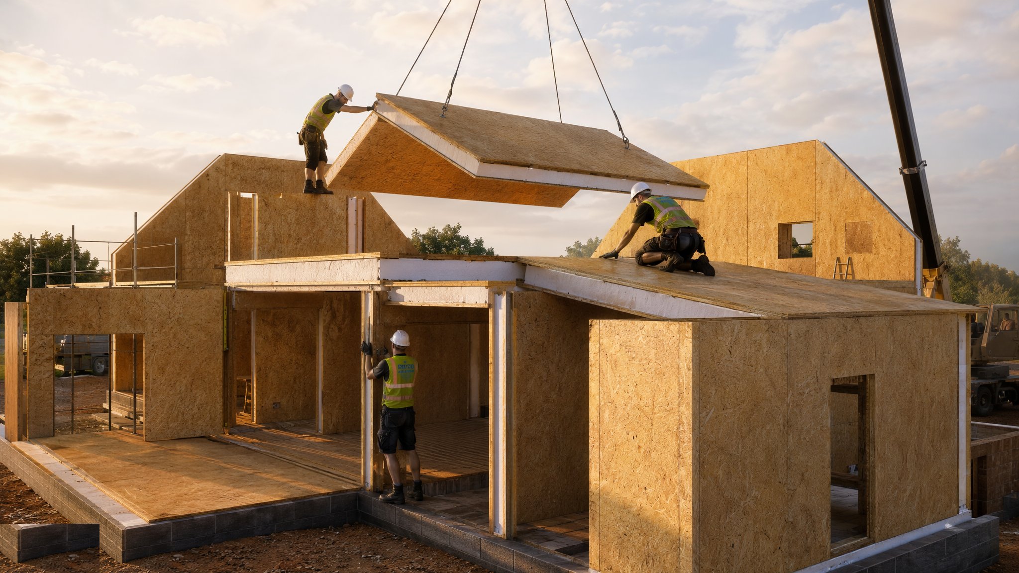 SIPs, Floor and Roof Cassettes — construction process cover