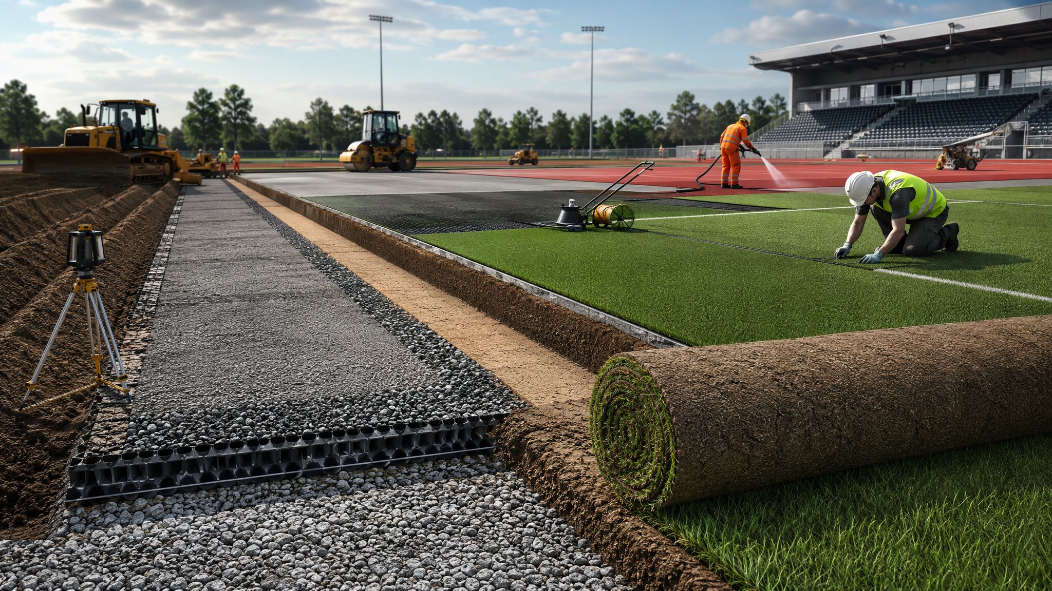 Pitches, Tracks & Playing Surfaces — construction process cover