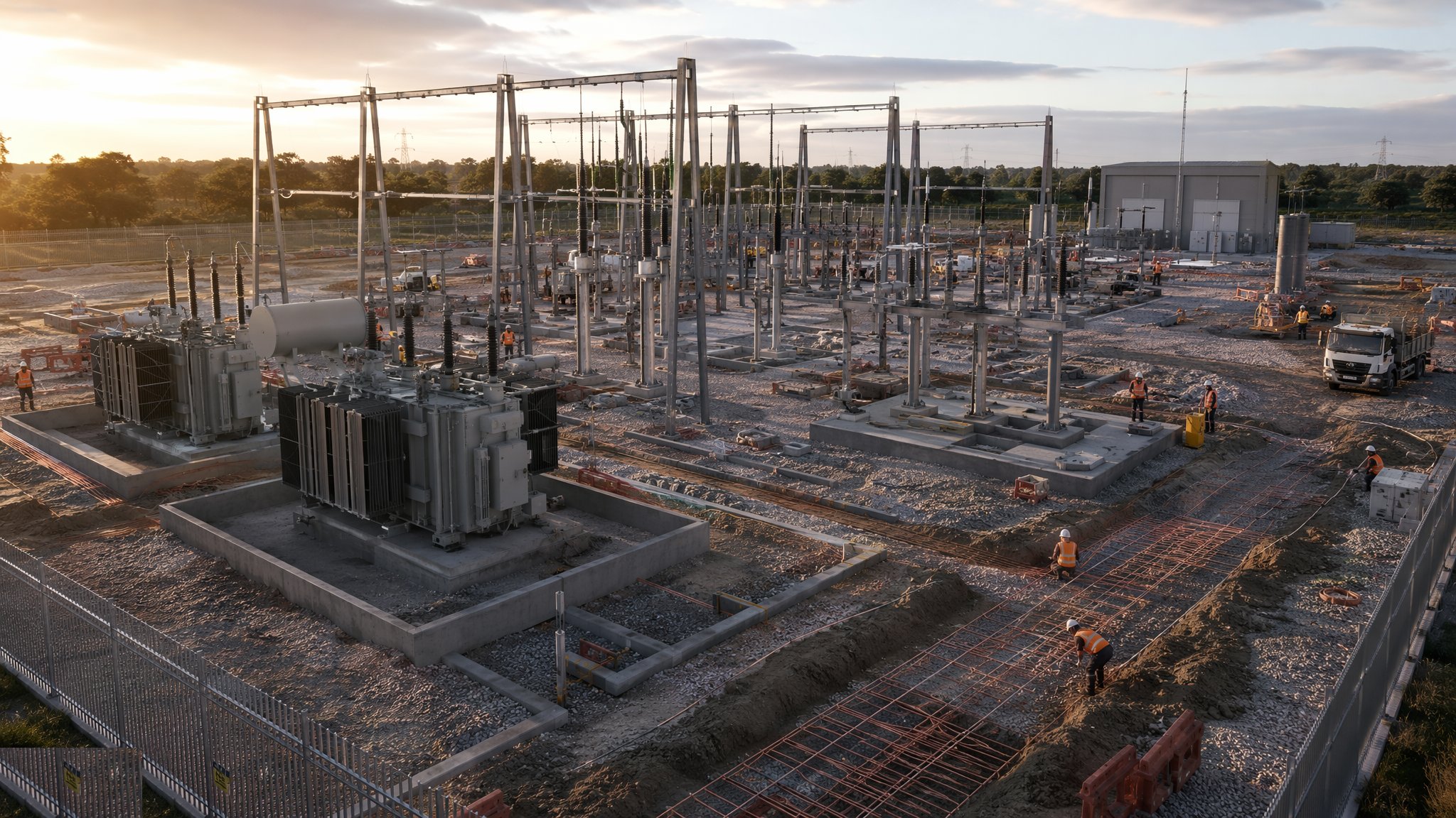 Substation Construction — construction process cover