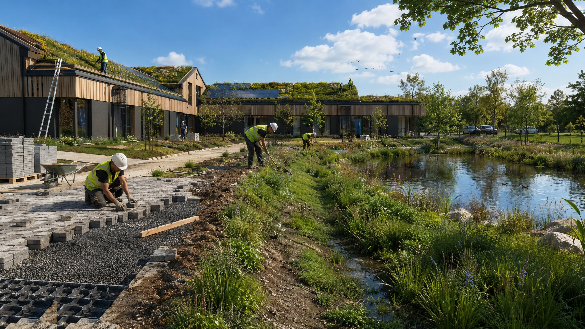 SuDS & Blue-Green Infrastructure — construction process cover