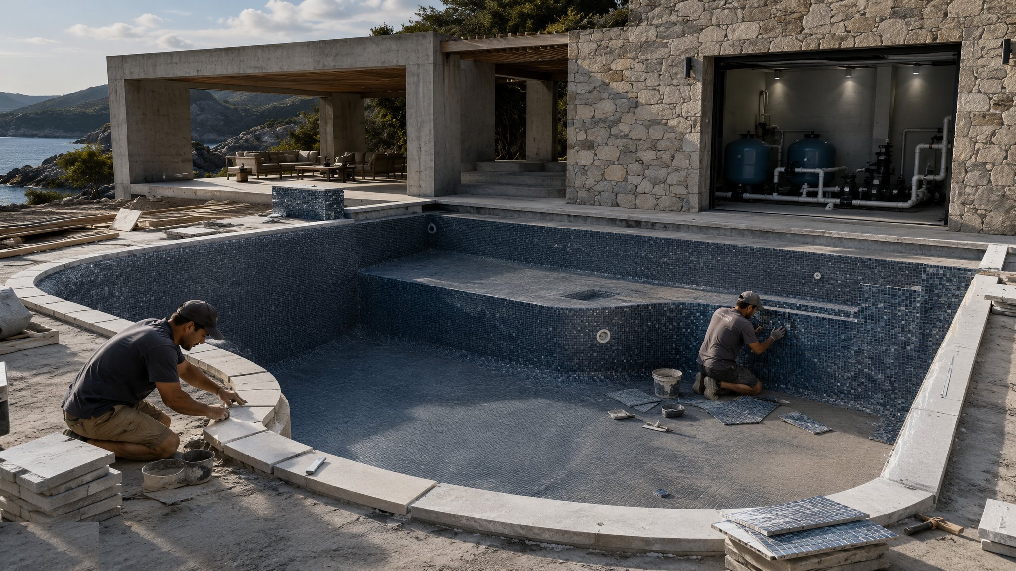 Private Swimming Pool Construction — construction process cover