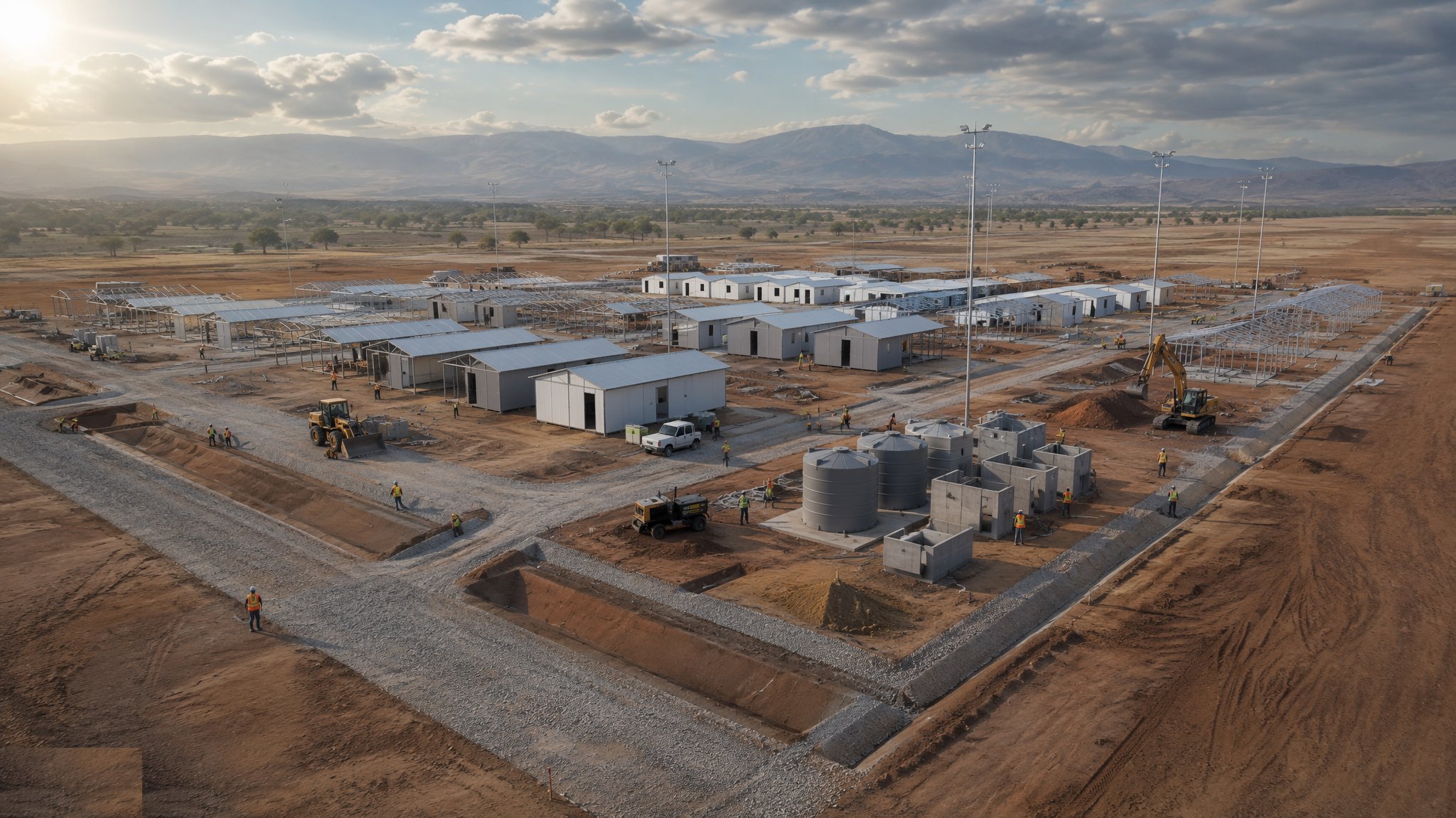 Temporary Shelter & Settlement Construction — construction process cover