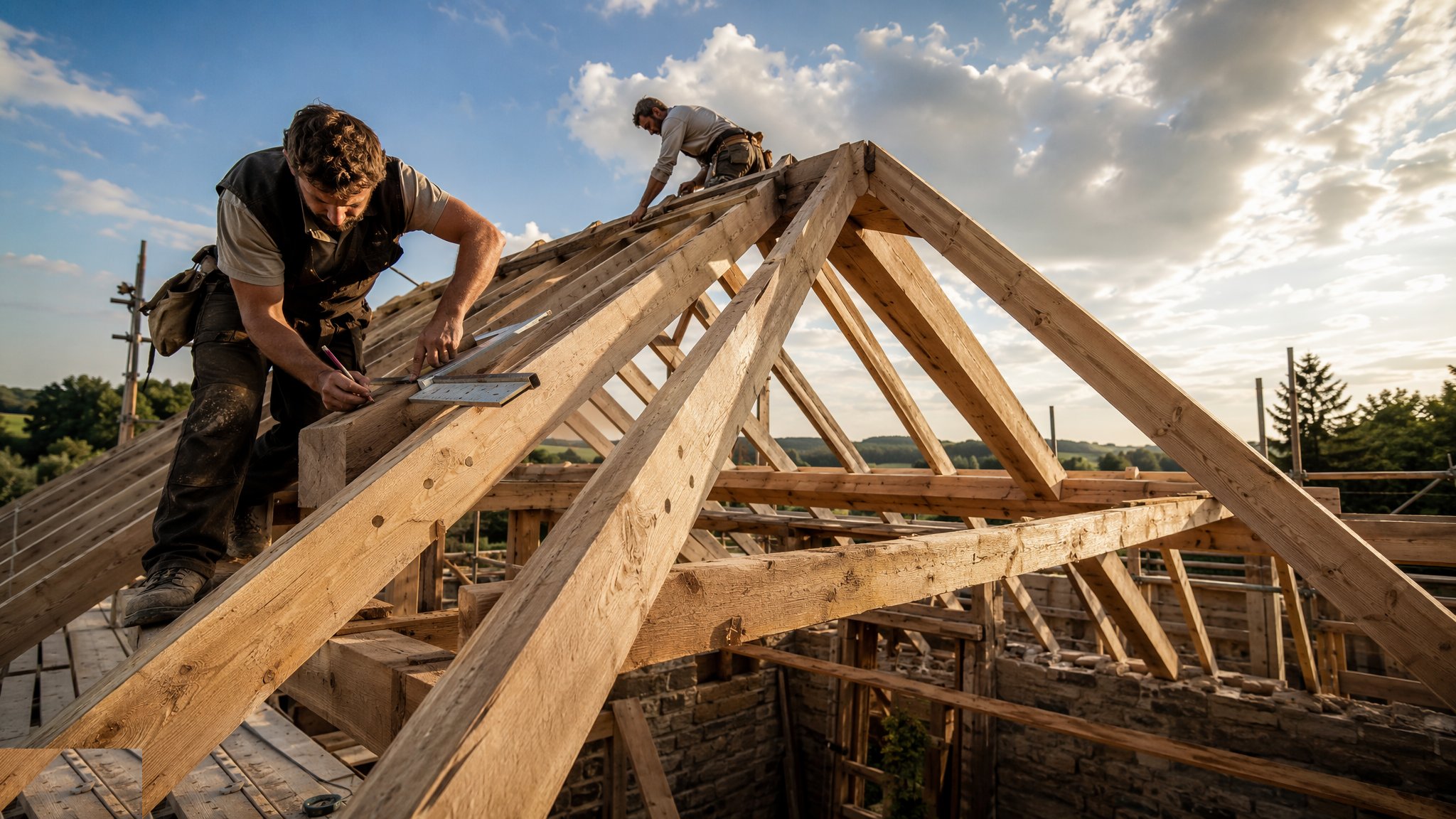 Cut roofs and traditional carpentry — Roofing