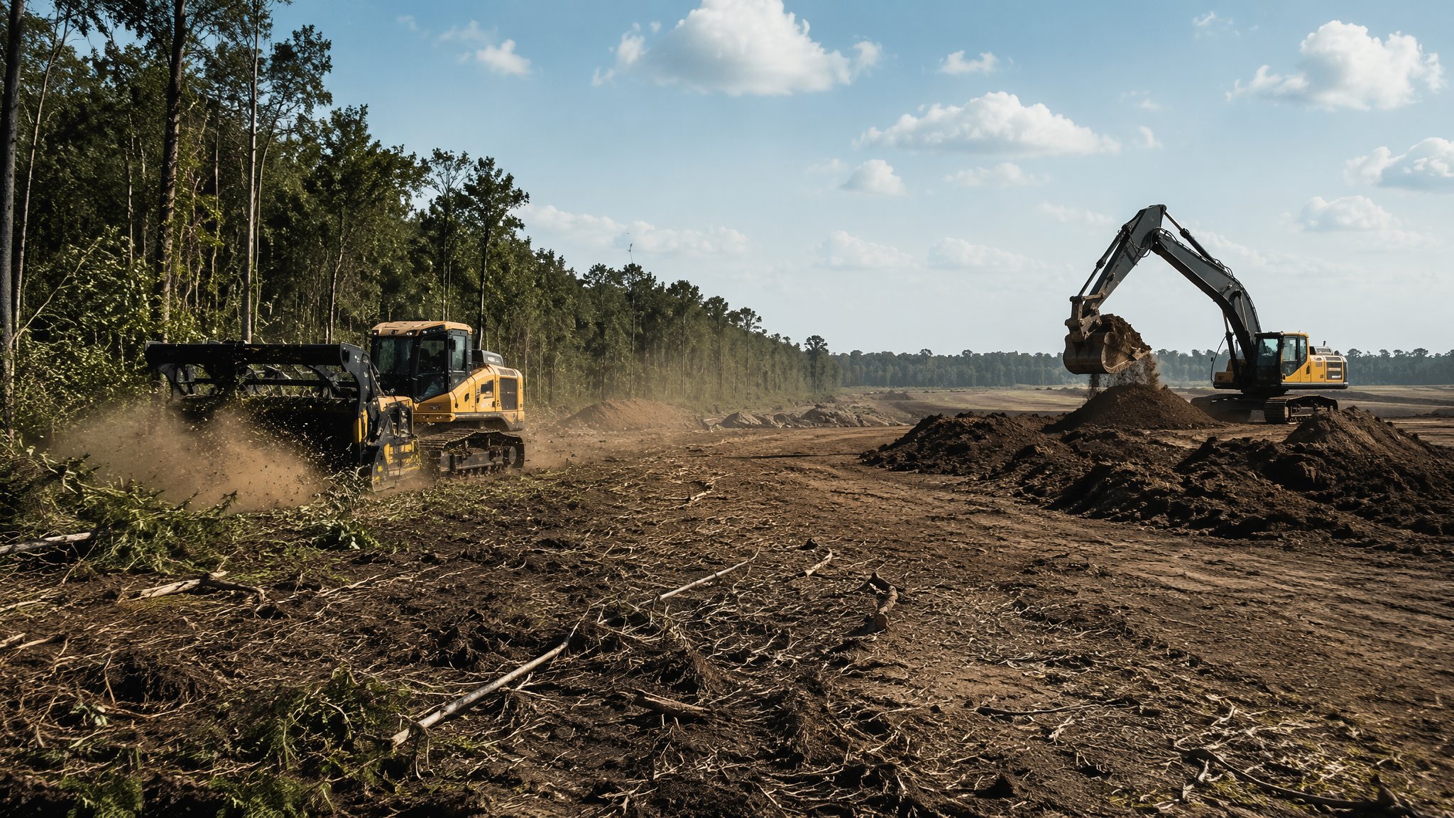 Vegetation and topsoil clearance only — Site Clearance & Demolition