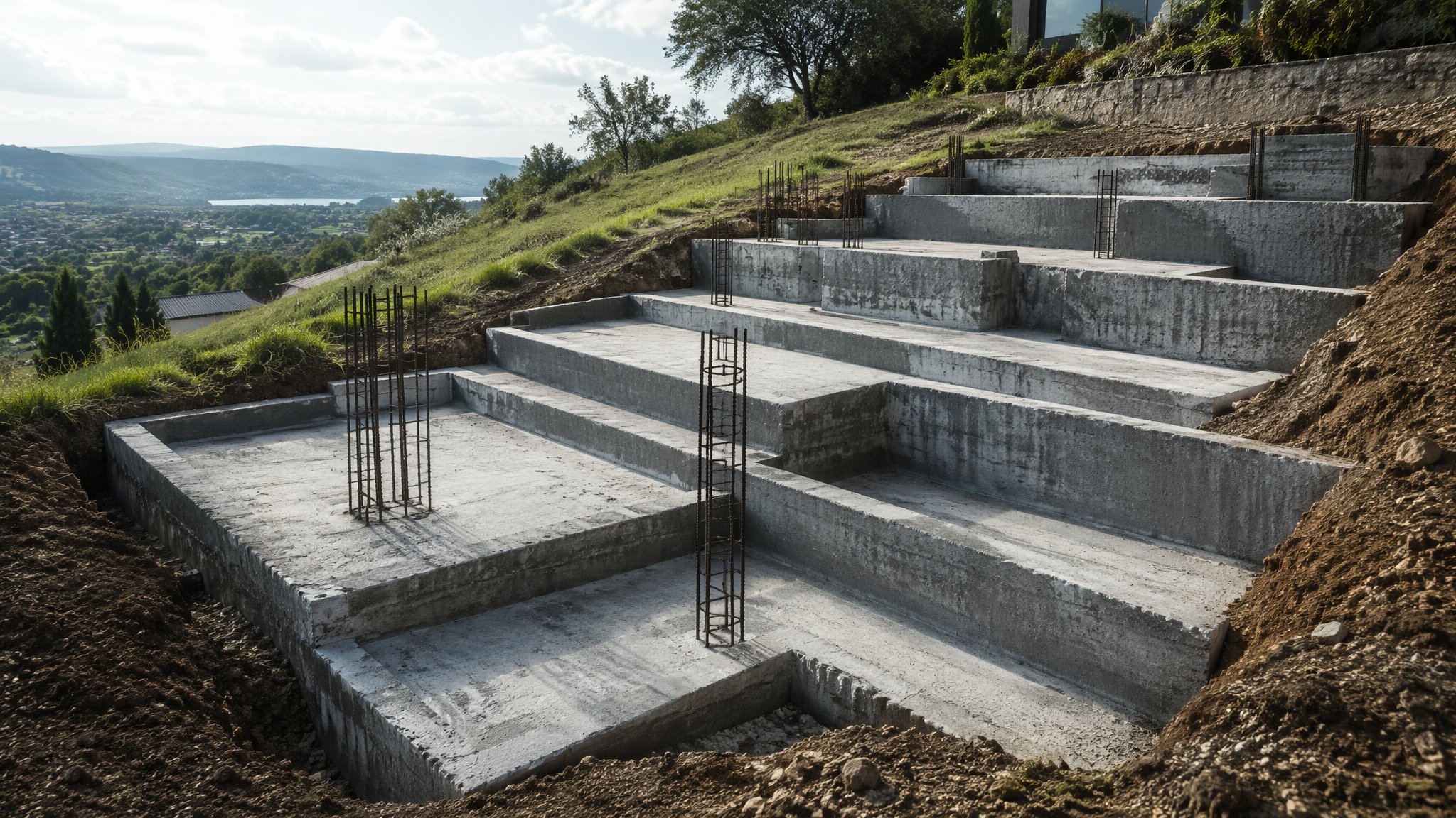Wide-strip and stepped foundations — Shallow Foundations