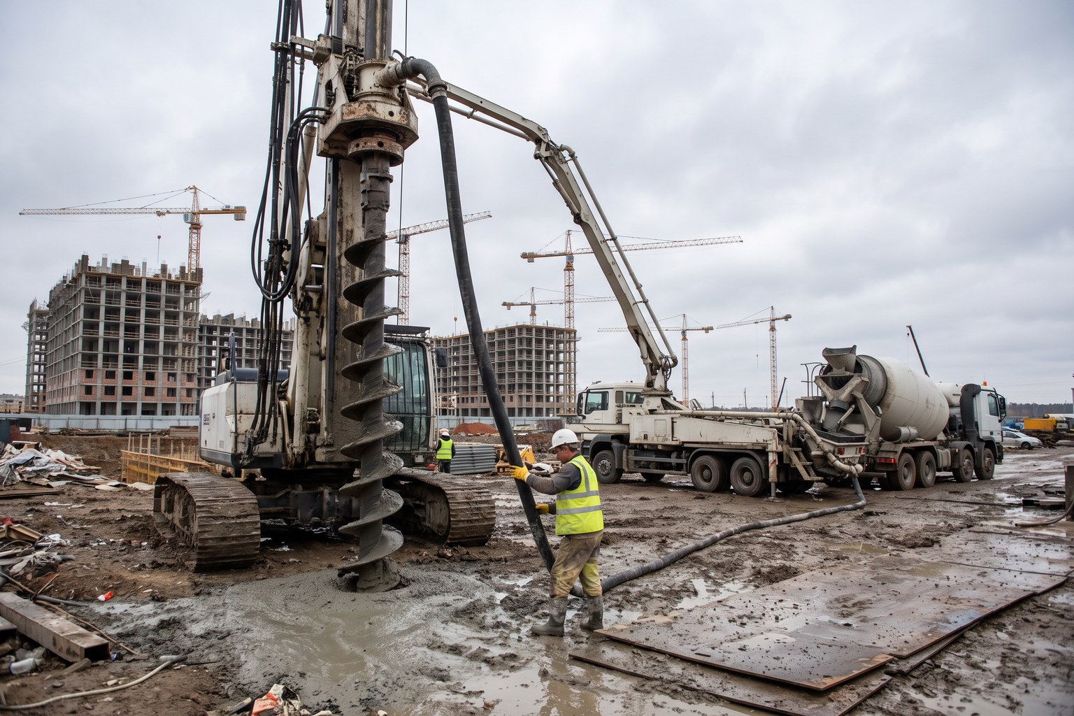 Pumping concrete
