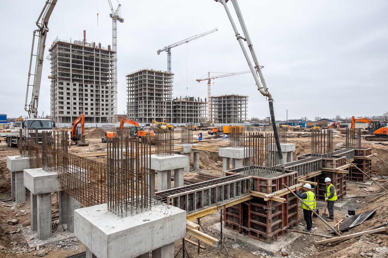 Pile caps and ground beams