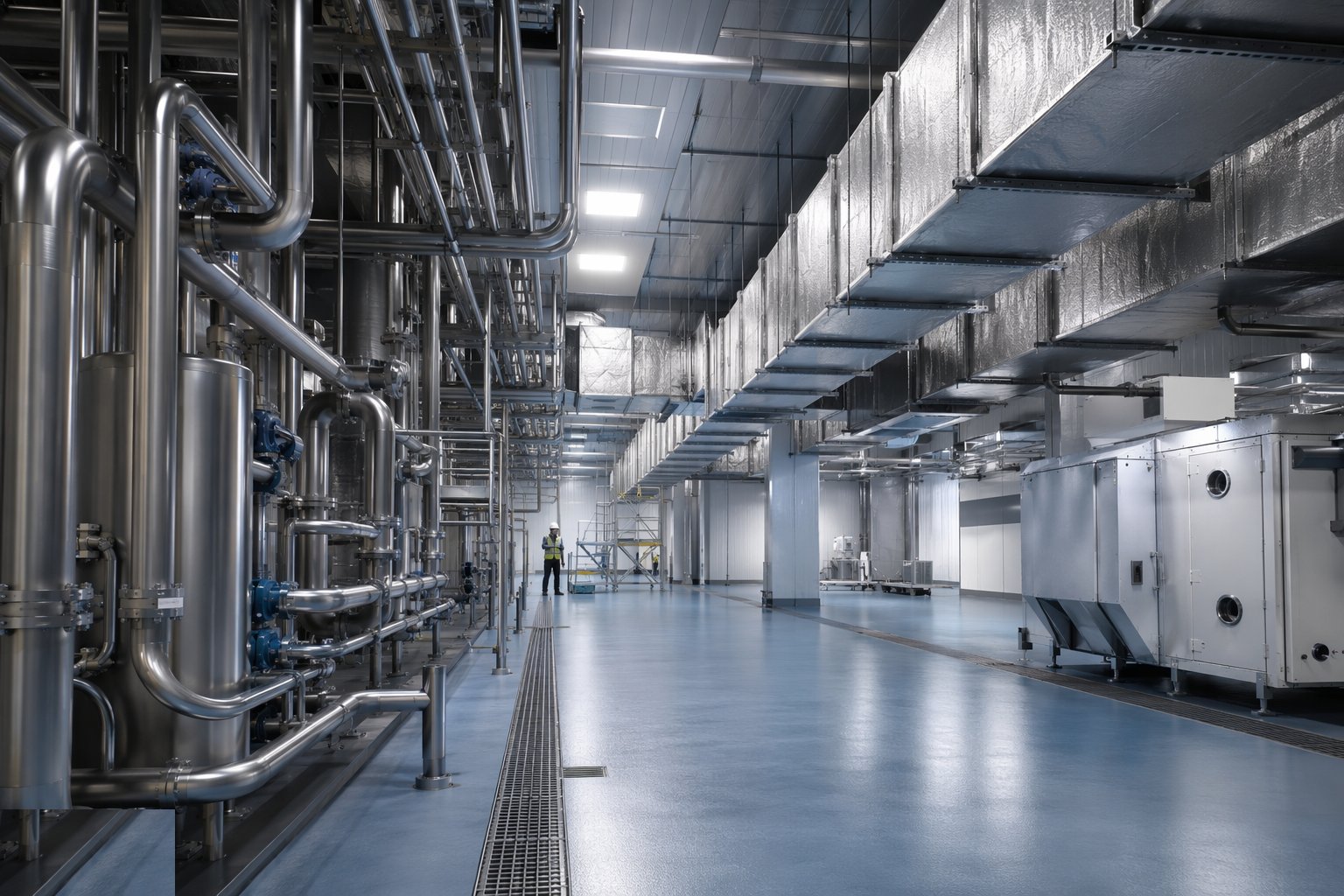 Install the services and air-handling systems — Food & Beverage Processing Facilities, step 5