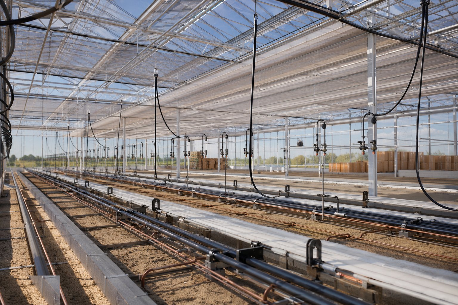 Install climate, screen and irrigation systems — Glasshouses & Vertical Farms, step 4