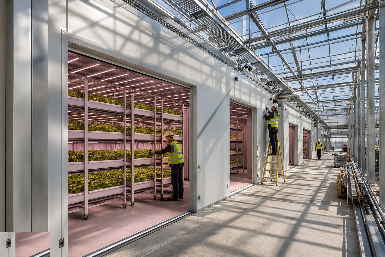 Fit out vertical farm growing rooms — Glasshouses & Vertical Farms, step 6