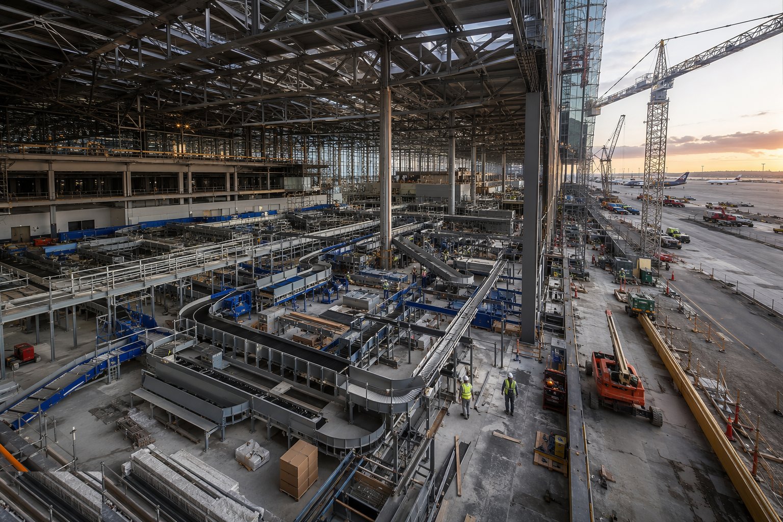Construct the baggage hall and BHS interfaces — Airport Terminal Construction, step 5