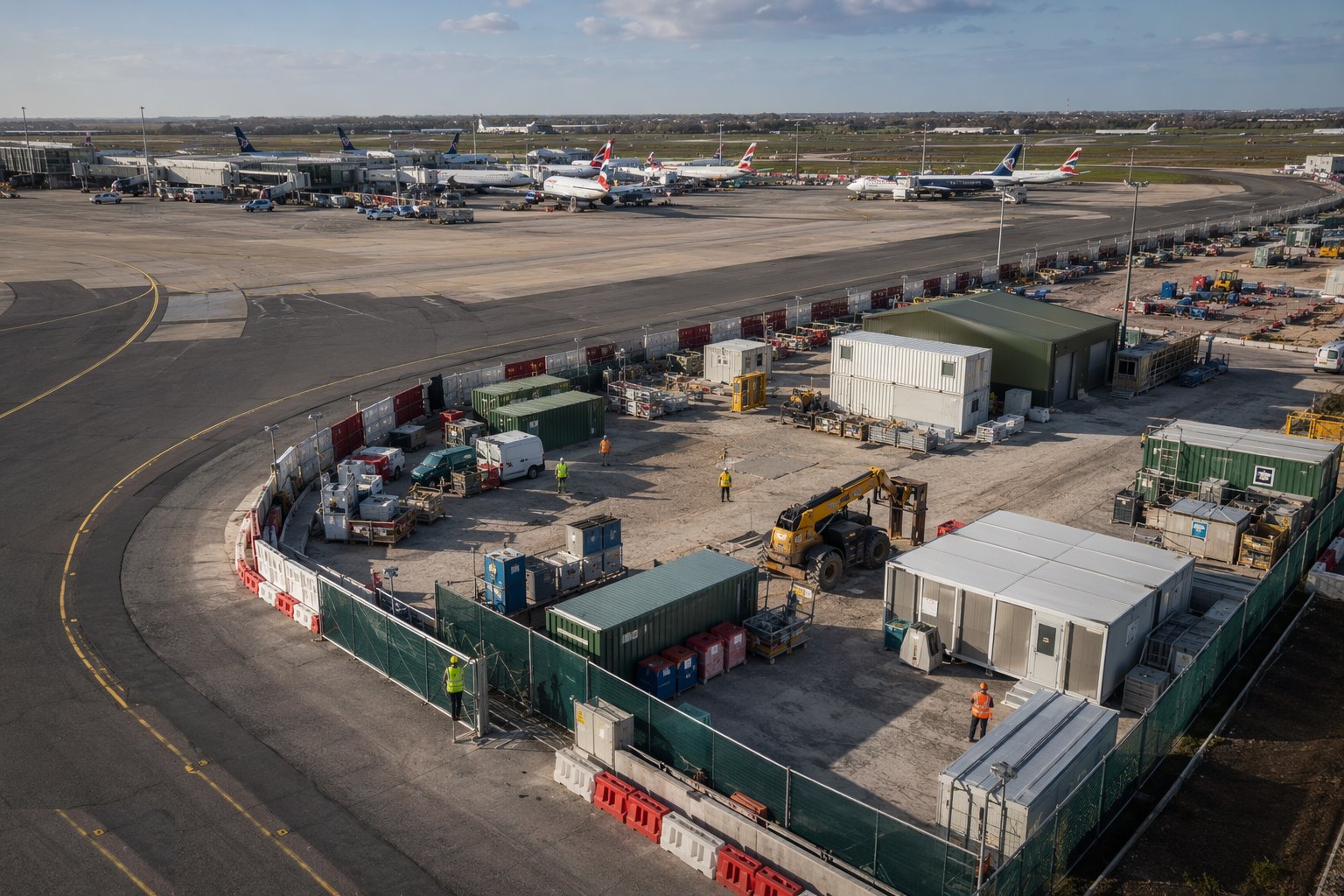 Establish the airside compound and logistics — Airside Works in Live Airports, step 3
