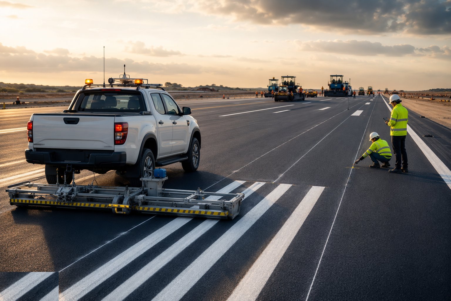 Friction test, mark and hand back — Runway & Taxiway Pavement Construction, step 7