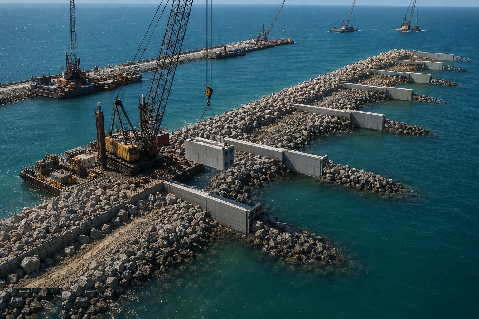 Drive or place the groynes and close out the bays — Breakwaters & Groynes, step 7