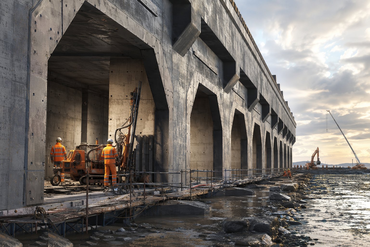 Execute the works inside the windows — Working in the Intertidal Zone, step 5