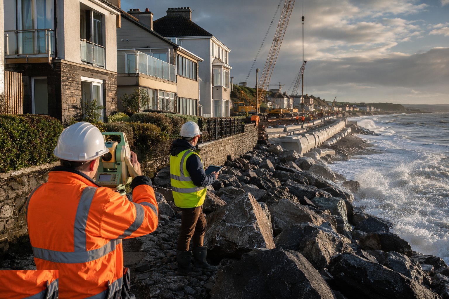 Survey the frontage and lock the consents — Sea Walls & Revetments, step 1
