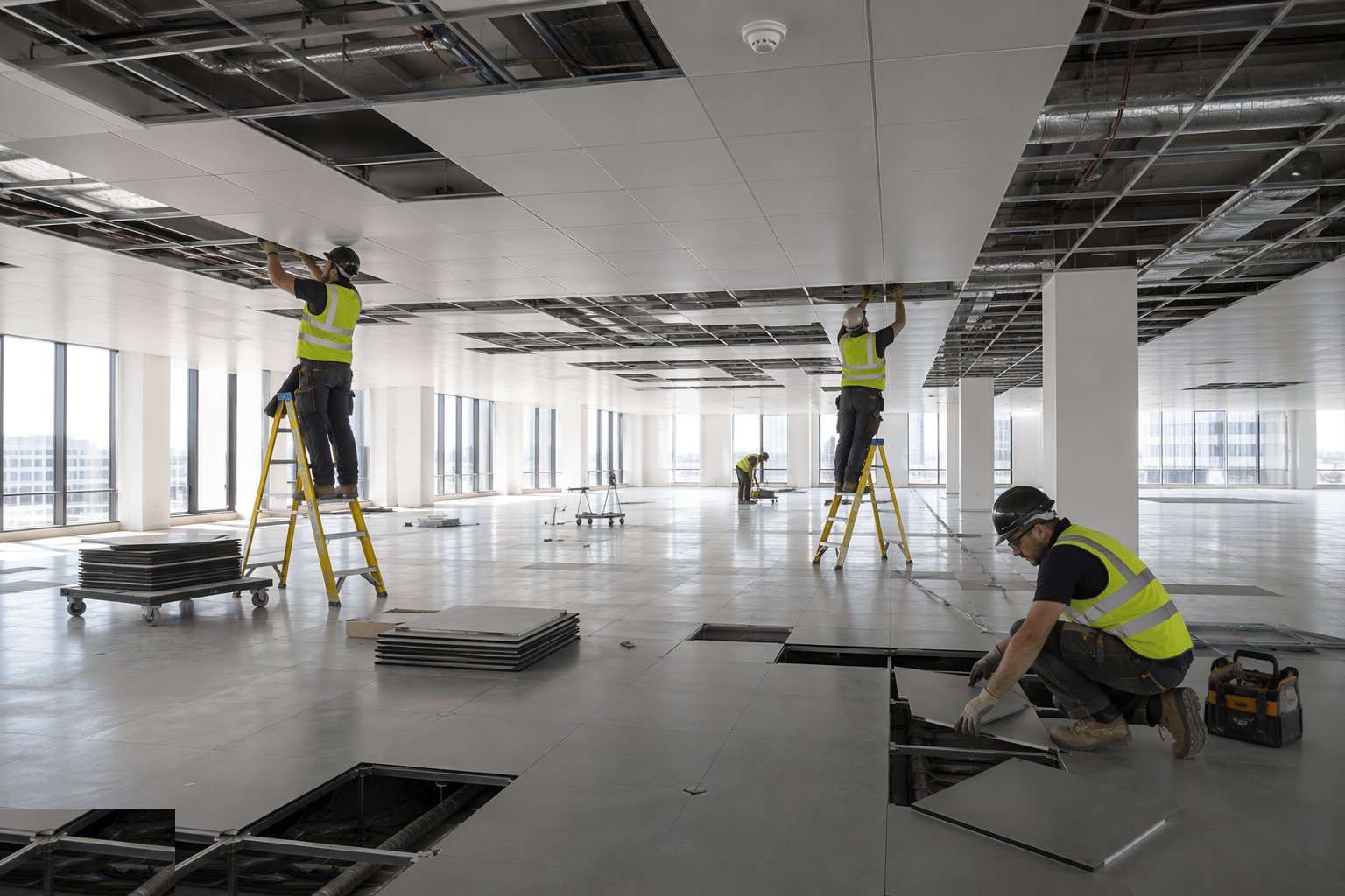 Install the suspended ceilings — Cat A Fit-Out, step 4