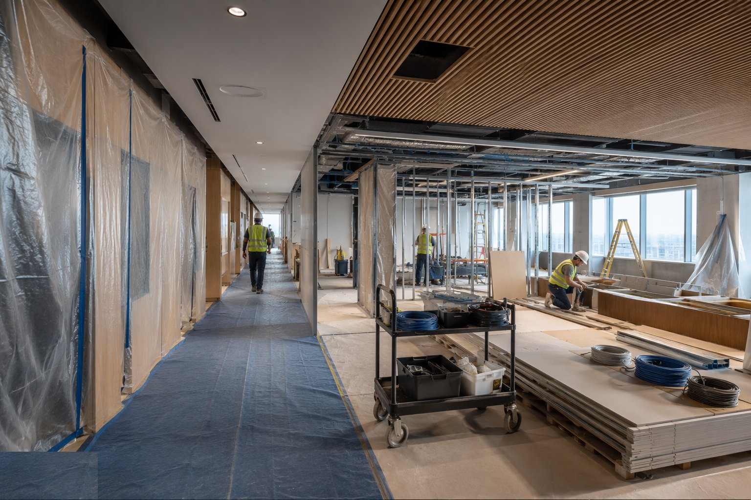Protect the building and set up logistics — Cat B Fit-Out, step 2