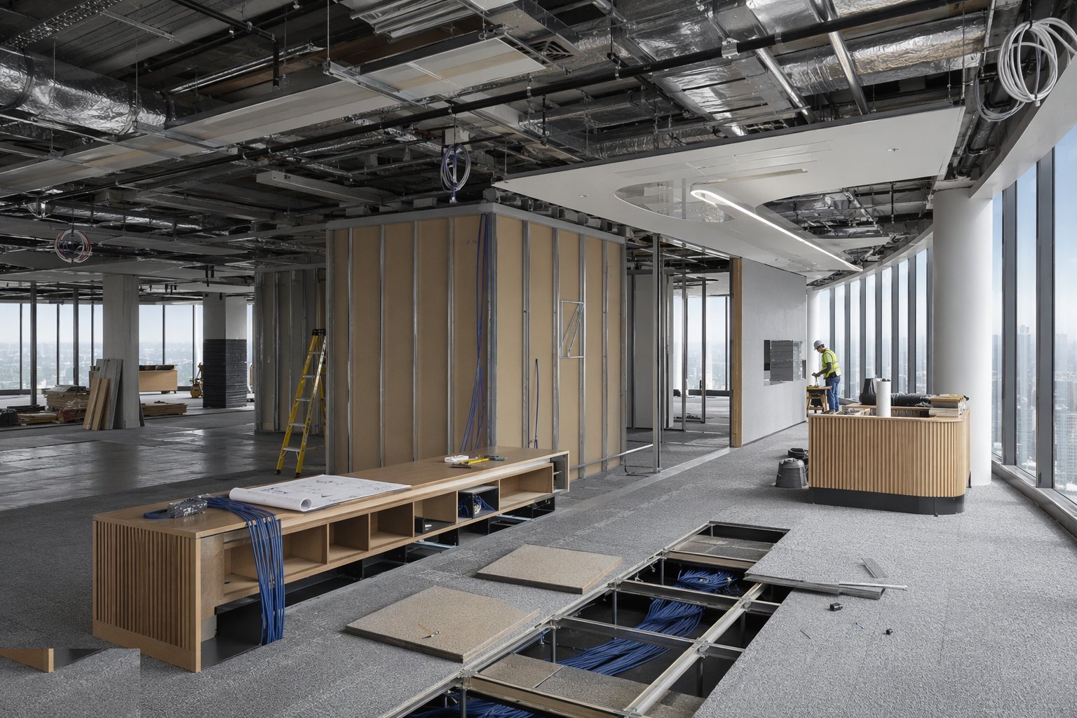 Strip out and reconfigure the Cat A defaults — Cat B Fit-Out, step 3