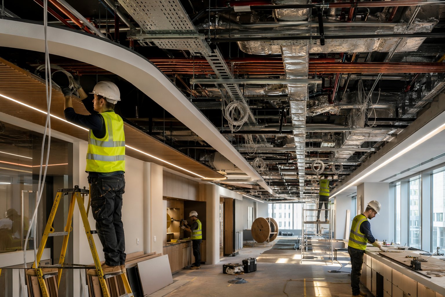 Modify the services: second-fix MEP — Cat B Fit-Out, step 4