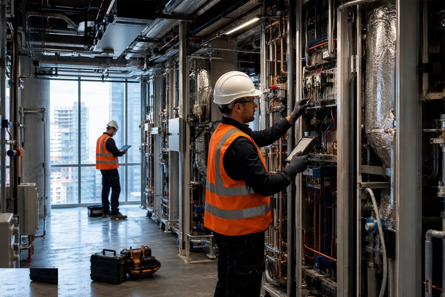 Pre-commission and set the systems to work — Testing, Commissioning & Handover — Commercial, step 2
