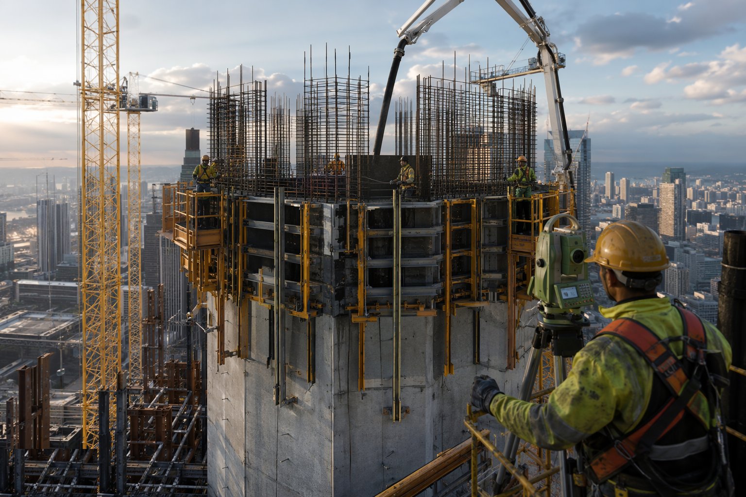 Control geometry: plumb, level and twist — Core Construction — Slipform & Jumpform, step 4