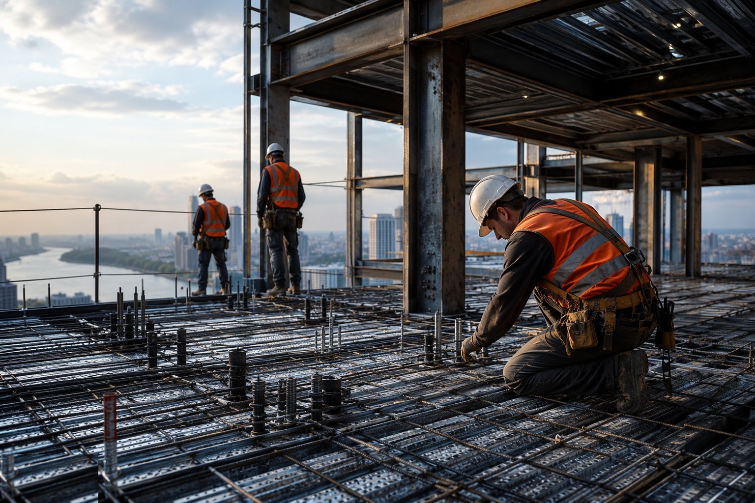 Fix reinforcement and check the cast-ins — Floor Plates & Composite Decks, step 3