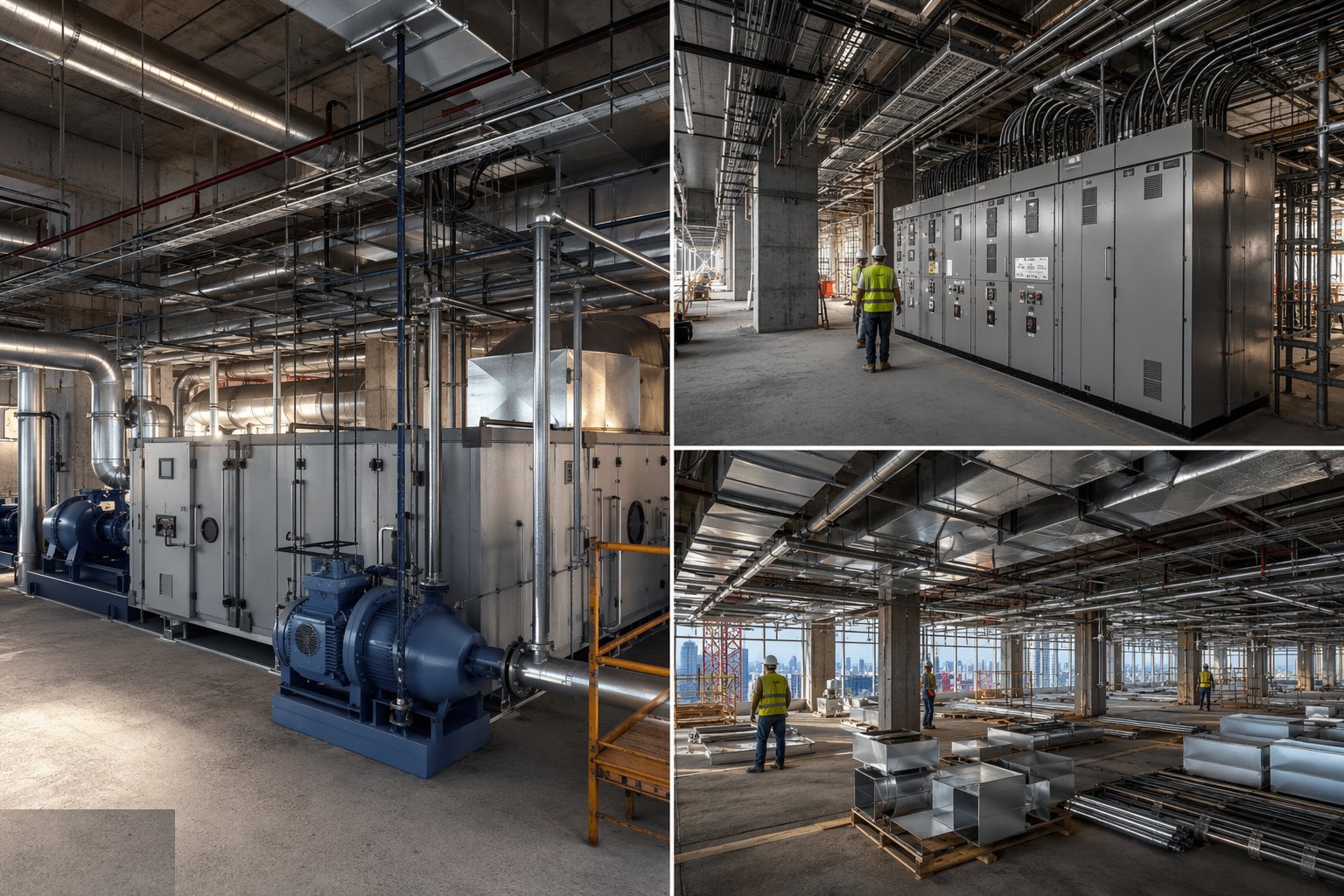 Set the plant: AHUs, pumps, switchgear and ETS — Commercial MEP & Vertical Distribution, step 3