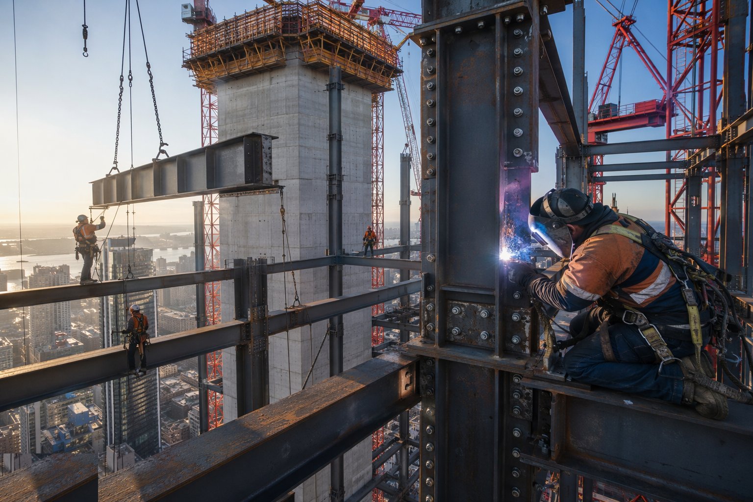 Complete the connections: bolts and welds — Long-Span Structural Frames, step 3