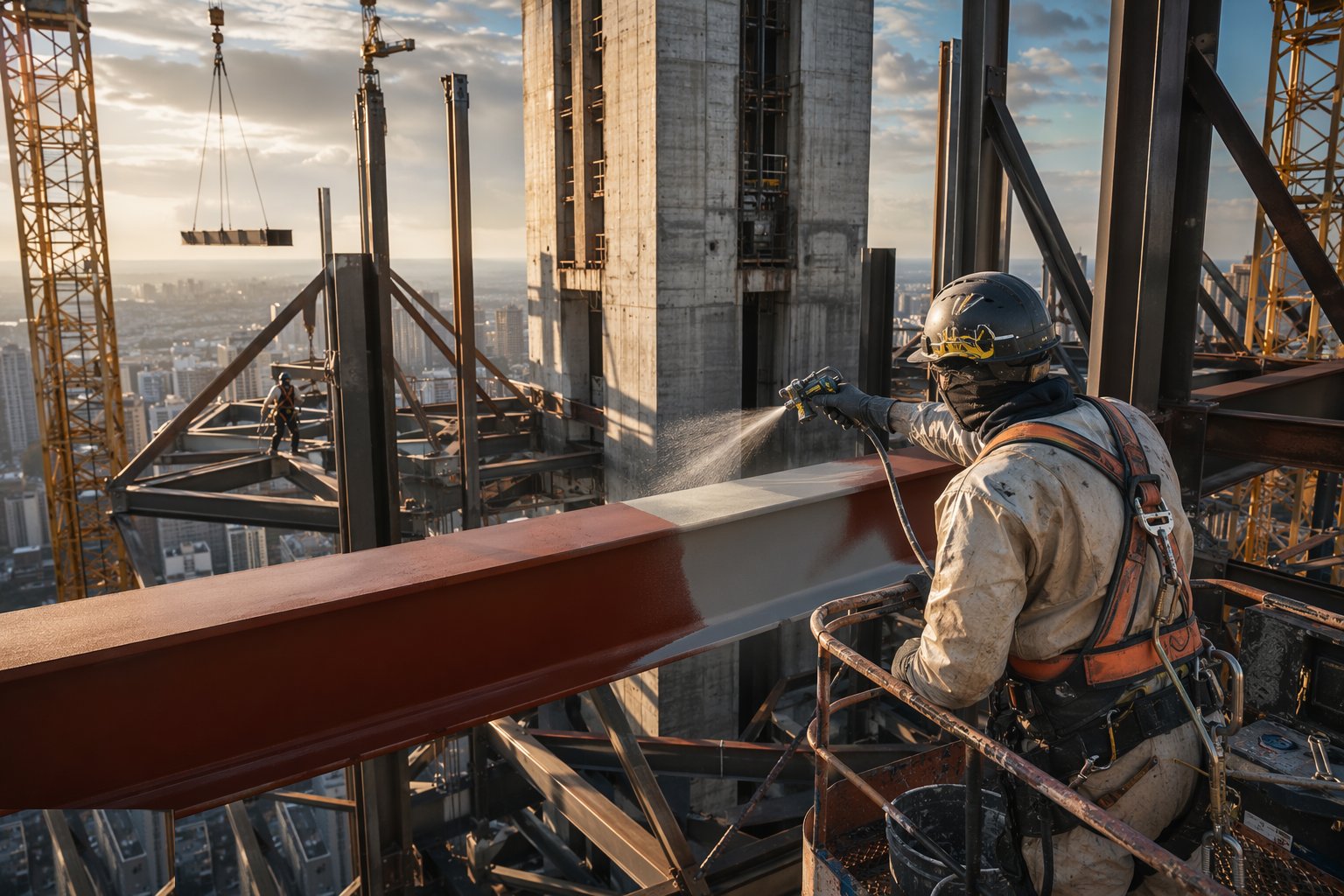 Apply fire protection and corrosion protection — Long-Span Structural Frames, step 6