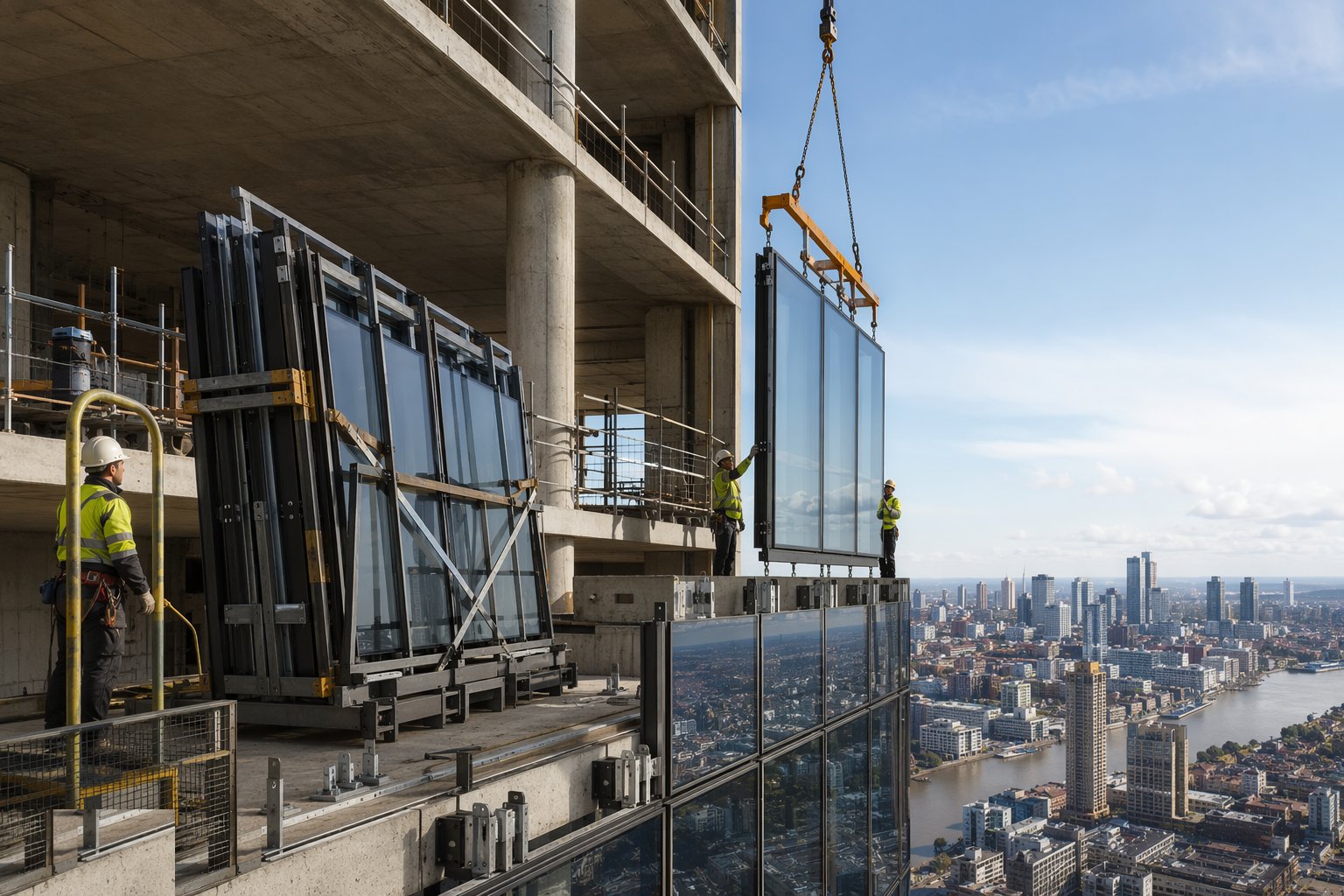 Manage panel logistics: stillages, lifting and landing — Curtain Walling & Unitised Façades, step 3