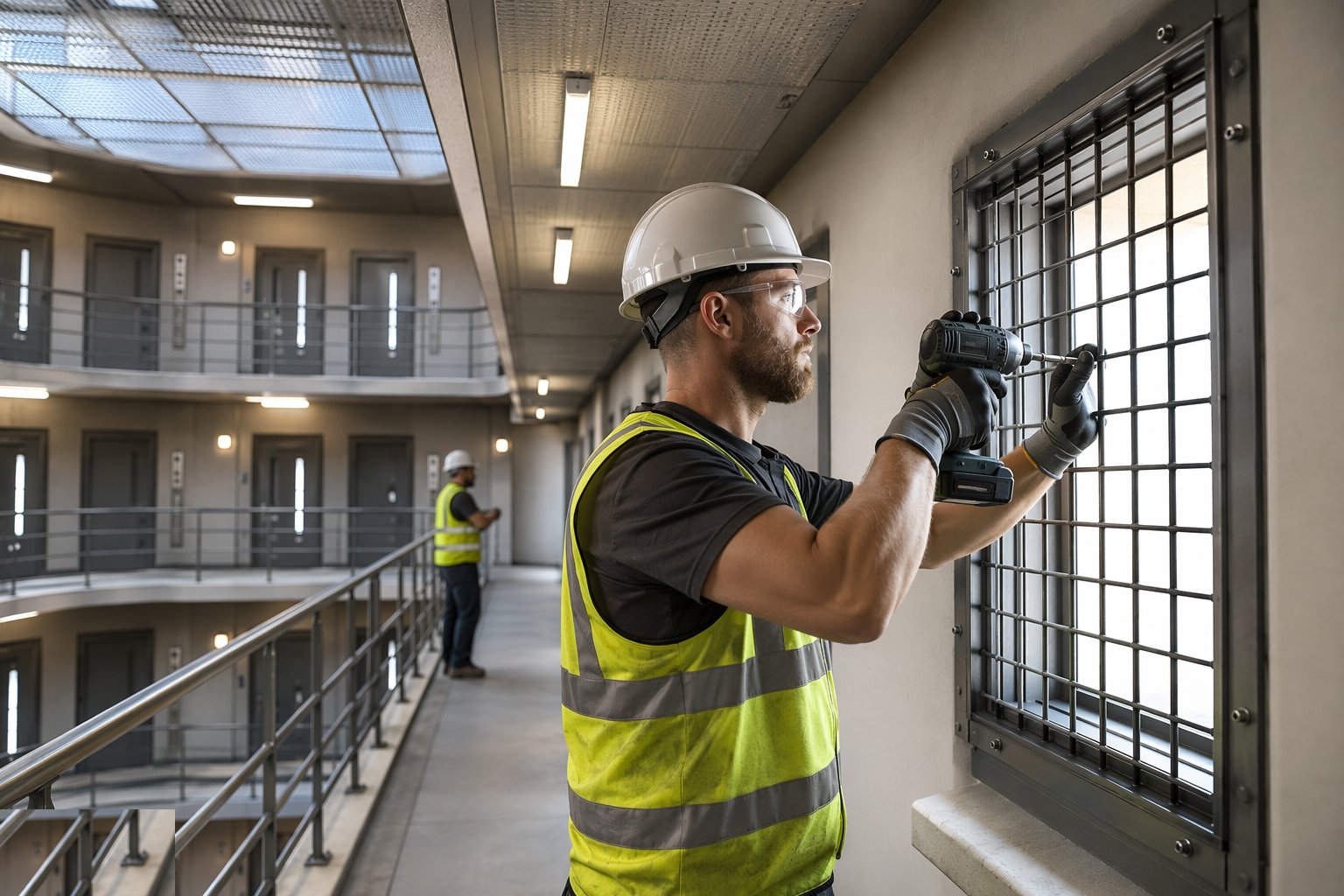 Fix grilles, mesh and secure screens — Custodial Fit-Out & Security Systems, step 4